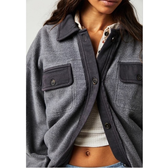 Free People oversized Ruby Jacket grey size small - Picture 4 of 15